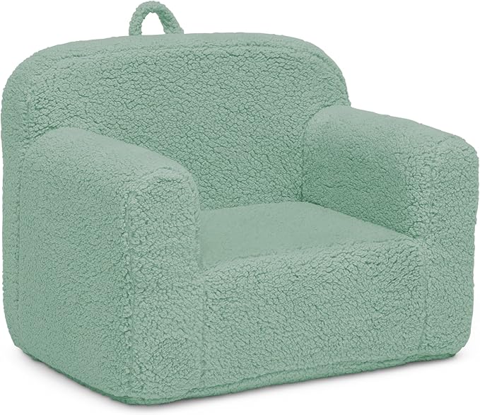 Delta Children Sherpa Cozee Chair - Foam Kids Chair for Ages 18 Months and Up, Sage