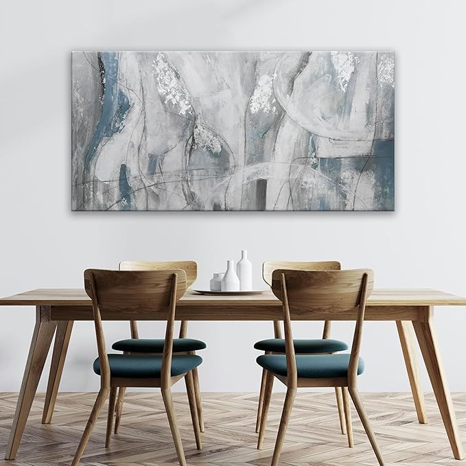 Abstract Wall Art For Living Room Canvas Art Wall Decor Blue Eclectic Decor Modern Canvas Wall Prints Abstract Wall Decor Suitable For Bedroom Apartment Office Dining Room Can Be Hung 24" X 48"