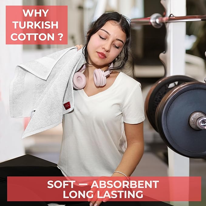 TEXTILOM 100% Turkish Cotton 2 Pcs Bath Towel Set, Luxury Bath Towels for Bathroom, Soft & Absorbent Hotel Quality Bathroom Towels Set (27 x 54 inches)- White