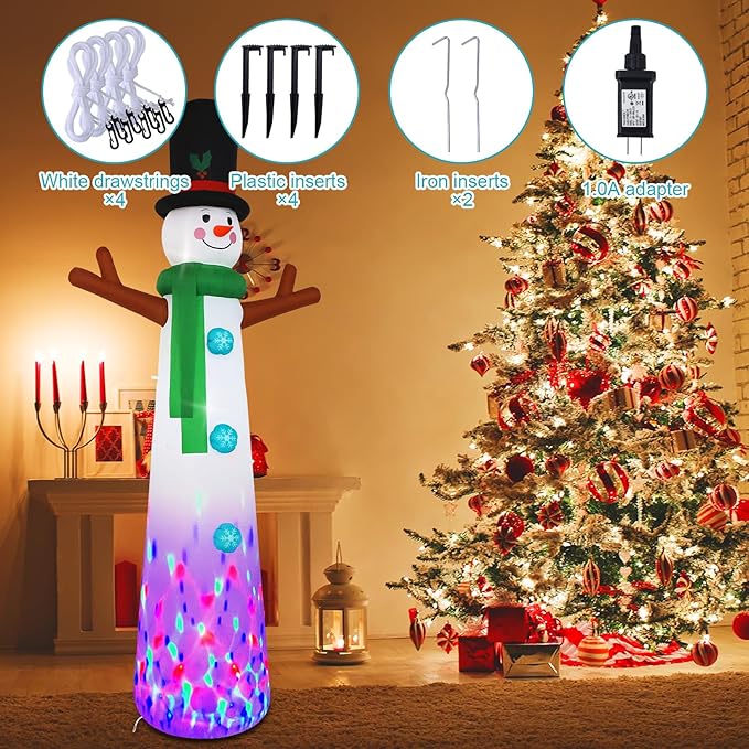 12ft Christmas Inflatable Outdoor Decoration Inflatable Yard Decoration Inflatable Snowman Decoration Built-in LED Lights for Christmas Holiday Party, Garden Winter Decoration