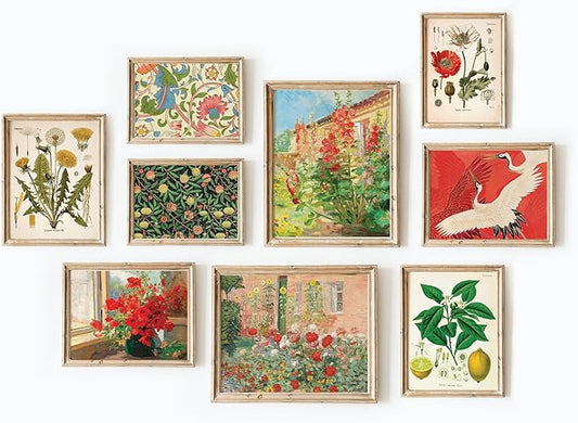 365DoRoTeYa Colorful Maximalist Wall Art – Funky Posters for Bedroom, Living Room, Kitchen & Office, Eclectic Home Aesthetic 9 Pcs (Unframed)