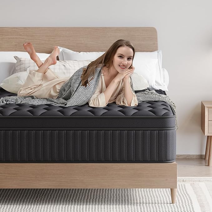 Full Mattress, 14 Inch Full Medium Firm Hybrid Mattress in a Box, Individual Pocket Spring for Pressure Relief & Motion Isolation, Reinforced Edge Support, CertiPUR-US Certified