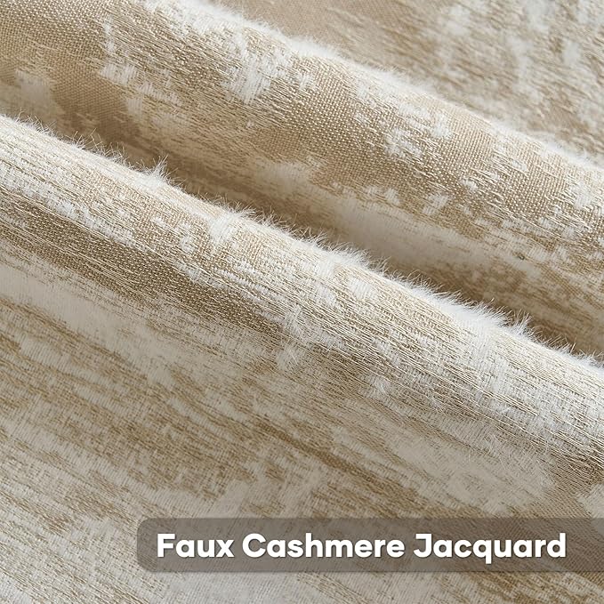 FUTEI Brown White Decorative Throw Pillow Covers 24x24 Inch Set of 2,Soft Faux Cashmere Jacquard - Textured & Cozy Euro Pillow Shams,Modern Home Decor for Couch Bed Living Room