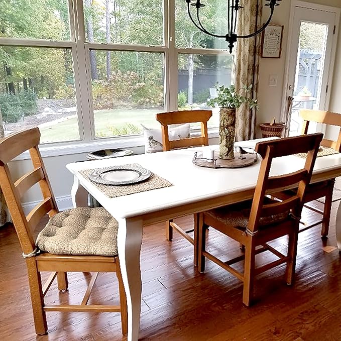 Barnett Home Decor Dining Chair Cushions, 16.5 x 18, Pack of 2 – Brisbane Camel Tweed – Performance Fabric, Latex Foam Fill