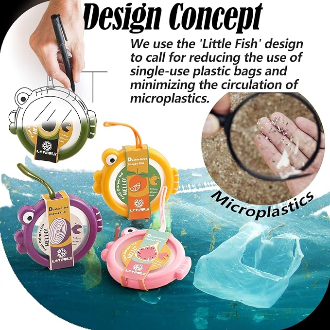 Avocado & Onion Saver – 4-Pack Reusable Food Storage Containers for Fridge – Fish-Shaped Keepers for Tomato, Garlic, Lemon – Help Reduce Food Waste