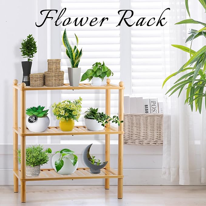 3-Tier Shoe Rack,Shoes Organizer,for Front Door Entrance, Free Standing Shelf Entryway and Closet Hallway, Small Space Stackable Bamboo Multifunctional Racks