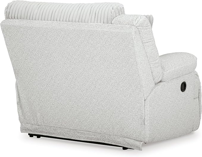 Signature Design by Ashley Top Tier Casual L-Shaped 3-Piece Reclining Sectional Sofa with Chaise, Console Storage and 4 Accent Pillows, White