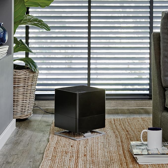 Stadler Form humidifier Oskar, energy-saving humidifier for rooms up to 540 square feet, evaporator with automatic switch-off, dimmable LEDs, very quiet, black