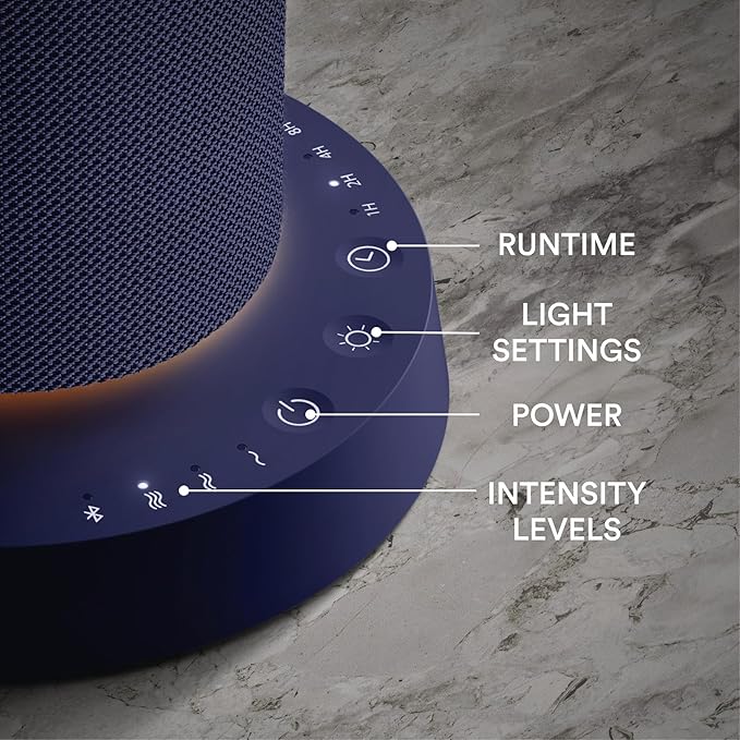 Homedics SereneScent Fabric Rechargeable Waterless Diffuser, Use with Homedics SereneScent Oil 120ml (Sold Separately) Cordless Aromatherapy, Adjustable Mist & Timer, 6 Calming Lights, Future Dusk