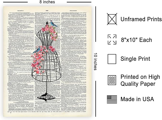 Poster Master Mannequin Print - Fashion Poster - Dictionary Art - Great Gift for Men, Women & Dressmaker - Sewing & Flower Art - Chic Decor for Living Room, Dorm or Office - 8x10 UNFRAMED Wall Art
