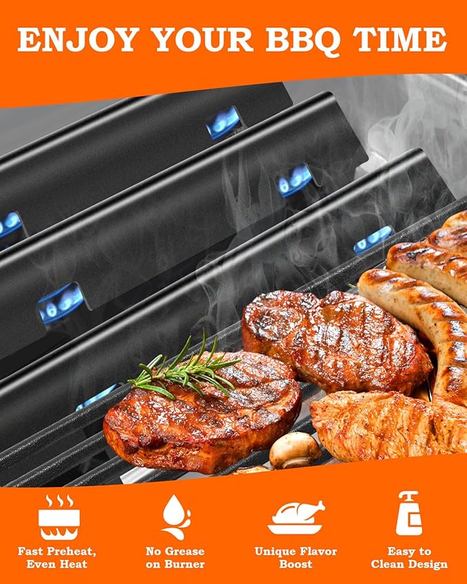 Flavorizer Bars 15.3" for Weber Spirit & Spirit 2 GS4 Grill Parts Spirit 200 E220 S220 S210 E210 Parts with Front Control, 3 Pcs Flavor Shields Grill Replacement Parts for Weber 7635 69899