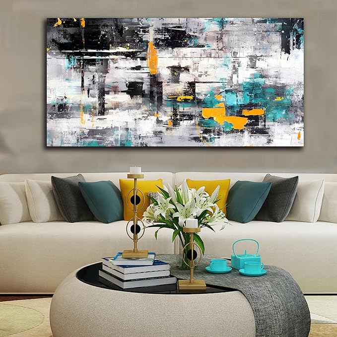 SIXTTART Large Wall-Art Living Room Pictures Wall Decor - Abstract Canvas Wall Art for Office Ready to Hang Size 30" x 60"
