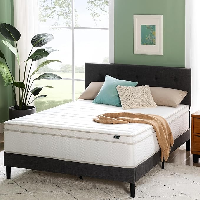 ZINUS 12 Inch Foam and Spring Hybrid Mattress [New Version], Full, Fiberglass Free, Medium Firmness, Durable Support, Certified Safe Foams & Fabric, Mattress in A Box