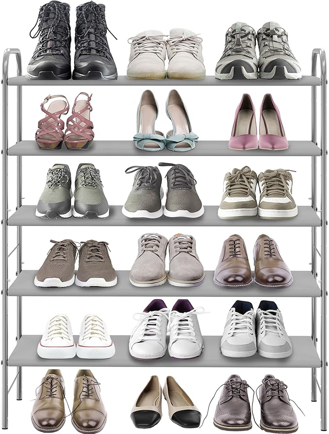 Simple Houseware 5-Tier Shoe Rack Storage Organizer, Grey