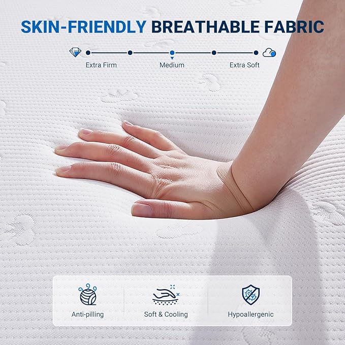 Avenco Full Size Mattress, 12 Inch Full Mattress in a Box with Bamboo Charcoal Memory Foam for Cooling Sleep & Pain Relief, Medium Soft Guestroom Full Bed Mattresses, CertiPUR-US Certified