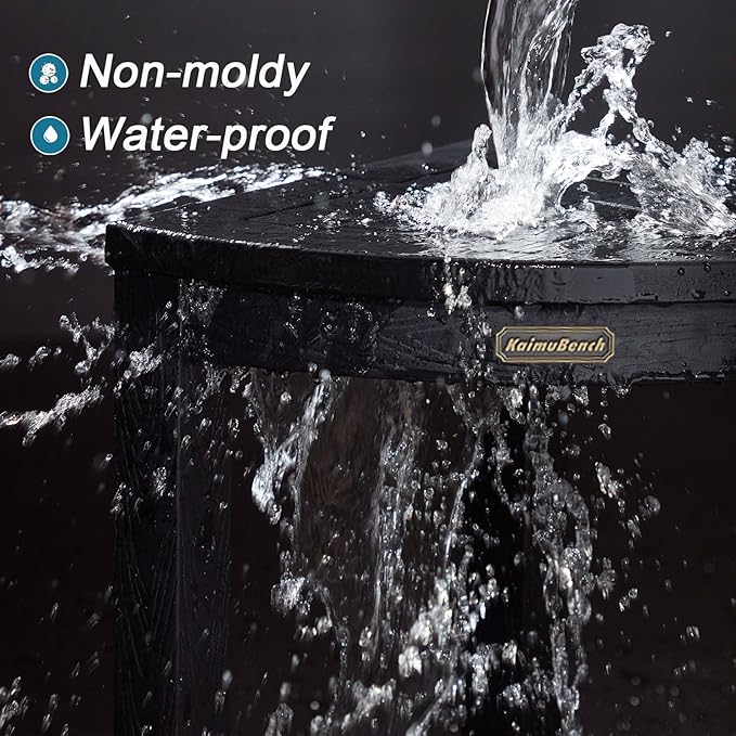 Shower Bench for Inside Shower, Poly Lumber Corner Shower Stool, Plastic Bathroom Bench Seat for Shaving Legs, Shower Chair Seat, Shower Foot Rest with Adjustable Feet, Non-Slip, Black