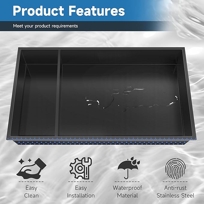 12" X 25" Stainless Steel Shower Niche Insert Tile Ready, Niche for Shower Wall, 2-Tier Recessed Shelves No Tile Needed for Bathroom Storage, Matte Black