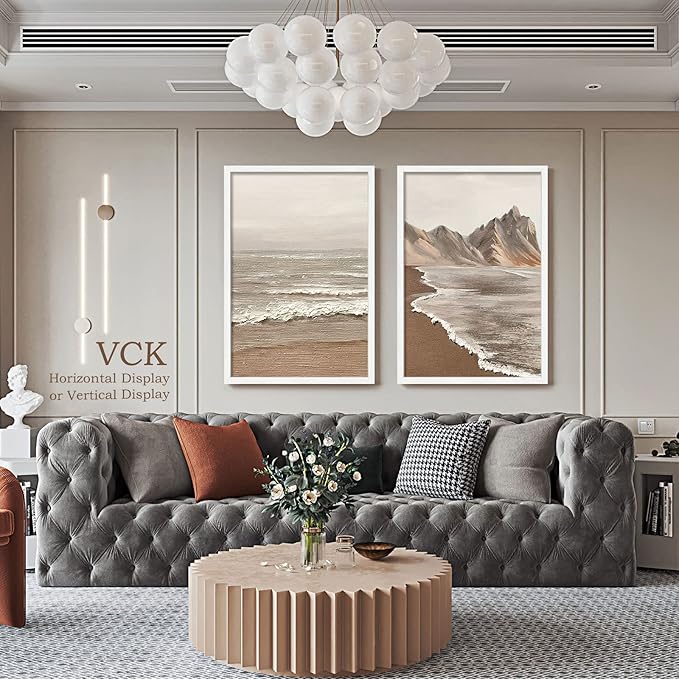 VCK 27x40 Picture Frame Set of 4 - White, Gallery-Quality Wood Poster Frames, 1.1-Inch Wide Border, Polished Plexiglass, Vertical or Horizontal Wall Display for Photo/Art/Prints, White