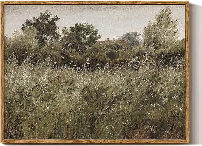 InSimSea Framed Canvas Wall Art Decor, Vintage Natue Landscape Art, Country Wilderness Painting Picture, Retro Decor for Bedroom Living Room, Office, Bathroom, Hallway, Room,12"x16"