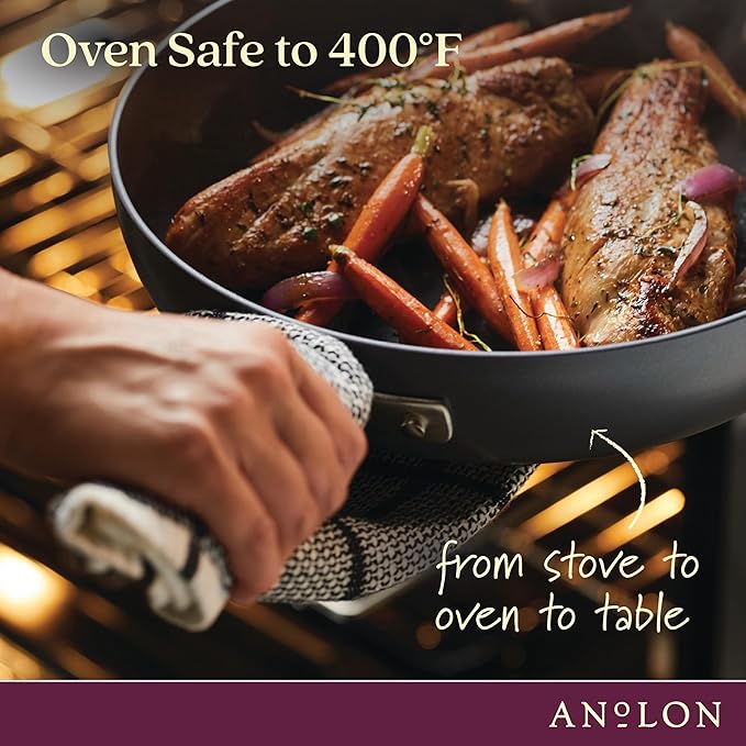Anolon Advanced Home Hard-Anodized Nonstick Skillets (2 Piece Set- 10.25-Inch & 12.75-Inch, Moonstone)