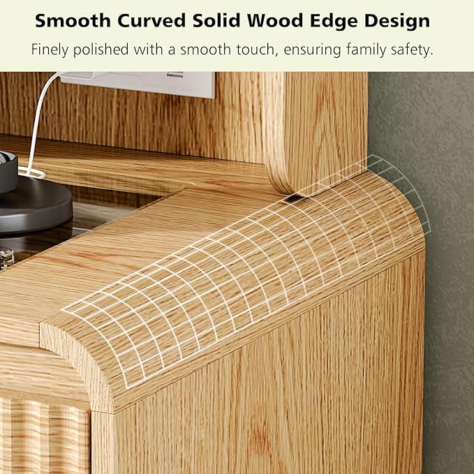 47“Makeup Vanity Desk with Mirror and Lights, Vanity Desk with 7 Drawers & Storage Shelves, Vanity Table with Power Outlet, 3 Color Modes & Adjustable Brightness Dressing Table, Bedroom,Wood