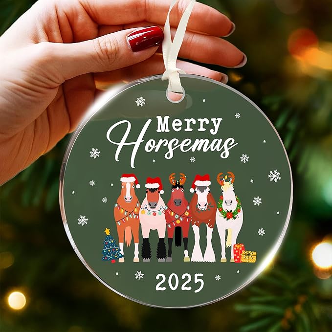 Horse Gifts for Women - Horse Ornaments for Christmas Tree, Unique Cowgirl Gifts for Women, Acrylic Western Ornaments, for Horse Lovers & Girls