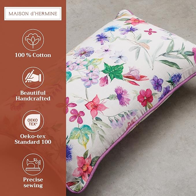 Maison d' Hermine Decorative Pillow Covers 12x20 Inch Rectangular 100% Cotton Throw Pillow Covers with Zipper - Chair, Couches, Sofas, Bedroom, Home for Easter Decorations (Chardon)
