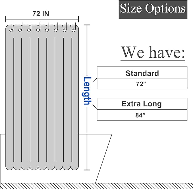N&Y HOME Extra Long Waffle Weave Shower Curtain with Snap-in Fabric Liner Set, 12 Hooks Included - 71" x 84", Hotel Style, Mesh Top Window, Machine Washable & Water-Repellent - 71x84, Navy Blue