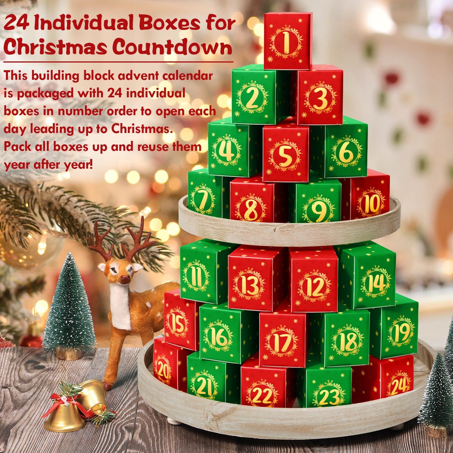 Advent Calendar 2025 for Kids Boys Girls, 24 Days Surprise Christmas Train Building Blocks Christmas Countdown Calendar Gift Box with 1004 PCS Xmas Building Bricks Toy Decor for Teens Adults Women Men