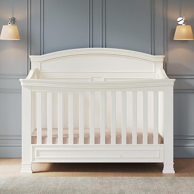 Child Craft Legacy Westgate 4-in-1 Convertible Crib, Baby Crib Converts to Day Bed, Toddler Bed and Full Size Bed, 3 Adjustable Mattress Positions, Baby Safe Finish (Vintage Linen)