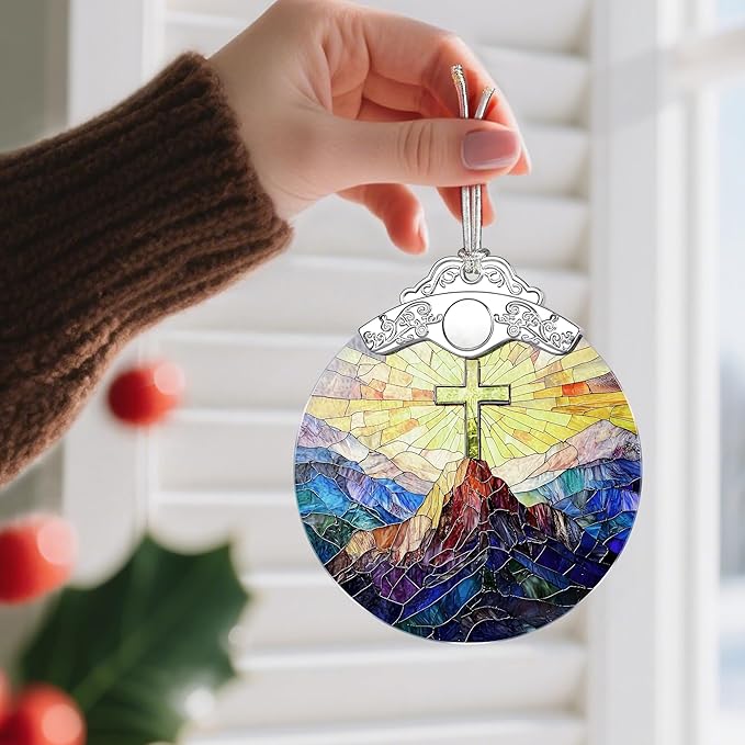 Christian Christmas Decorations - Jesus Home Decor | Cross Christmas Ornaments | Xmas Tree Ornament – Religious Gifts | Christian Gifts | Easter Faith Cross Gift