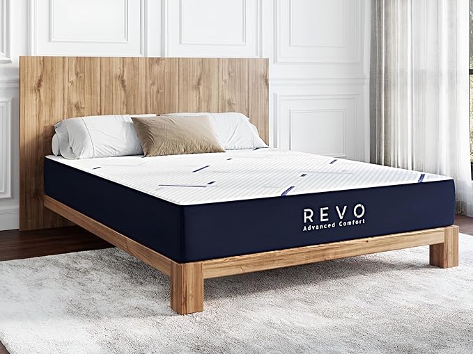REVO SLEEP Gel Memory Foam Mattress, 10-Inch Queen – Cooling Gel Foam Bed with Contouring Support, Pressure Relief & Breathable Comfort – Balanced Feel for All Sleepers