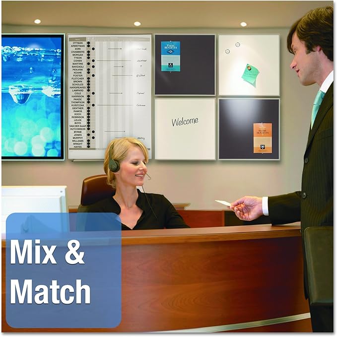 Quartet Matrix Modular Magnetic Whiteboard, 23" x 23", Includes Tray and Marker, Silver Aluminum Frame (M2323)