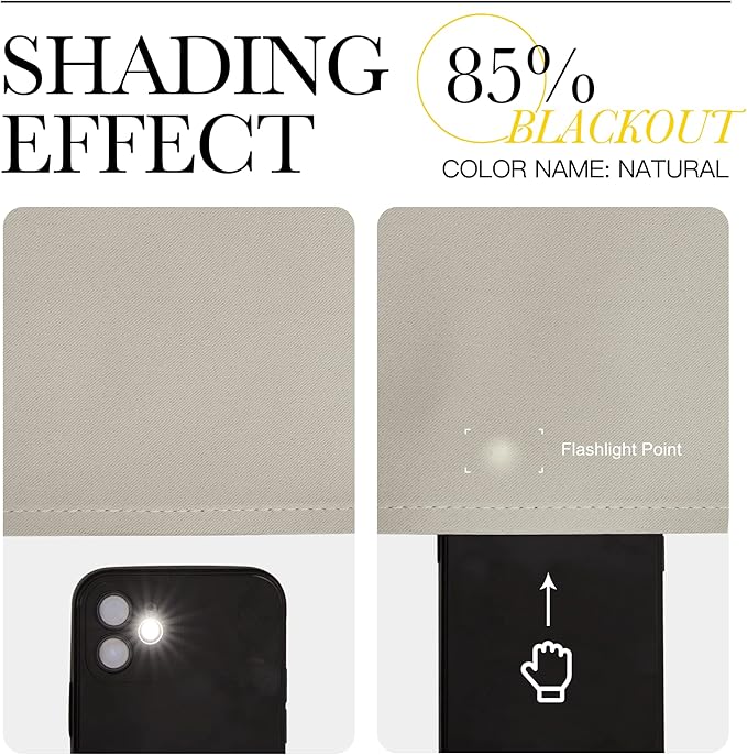 NICETOWN Natural Room Darkening Curtains 78" Long for Boho Farmhouse Home Decoration, Window Treatment Total Privacy Drape Panels for Bedroom Living Room Guest Room (55" Wide, Set of 2)