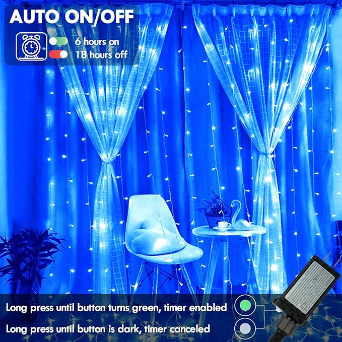 88FT 240LED Extra-Long Connectable String Lights Indoor Outdoor Clear Wire, Blue Christmas String Lights, Plug in Twinkle Fairy Light with Timer for Wedding Patio Tree Yard Christmas Decorations