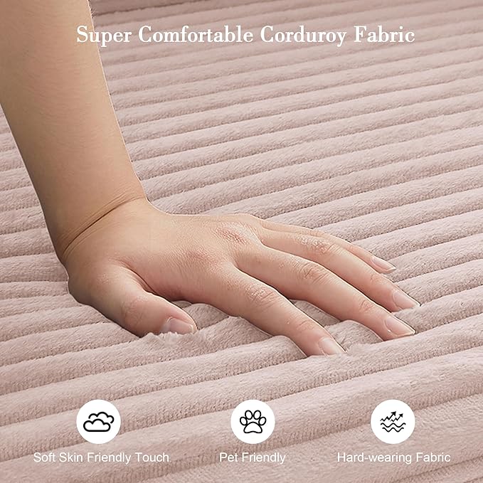 Sectional Boneless Couch Convertible Sofa Bed, 78'' Modular Sectional Sleeper Sofa with Removable Armrests & 3 Pillows, Small Floor Couch No Assembly Needed for Living Room, Office, Bedroom, Pink