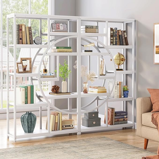 Tribesigns Bookshelf Industrial 5 Tier Etagere Bookcase, Freestanding Tall Bookshelves Display Shelf Storage Organizer with 9-Open Storage Shelf for Living Room, Bedroom