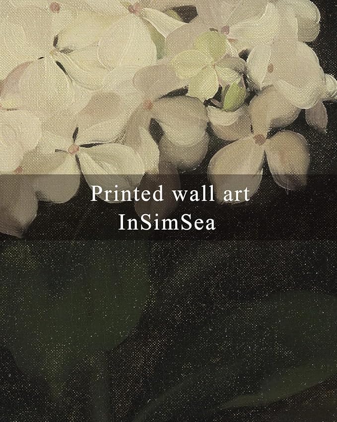 InSimSea Framed Wall Art - Large Canvas Prints for Living Room, Bedroom, Bathroom, Kitchen & Office Decor - White Hydrangea Oil Painting - 16x24in