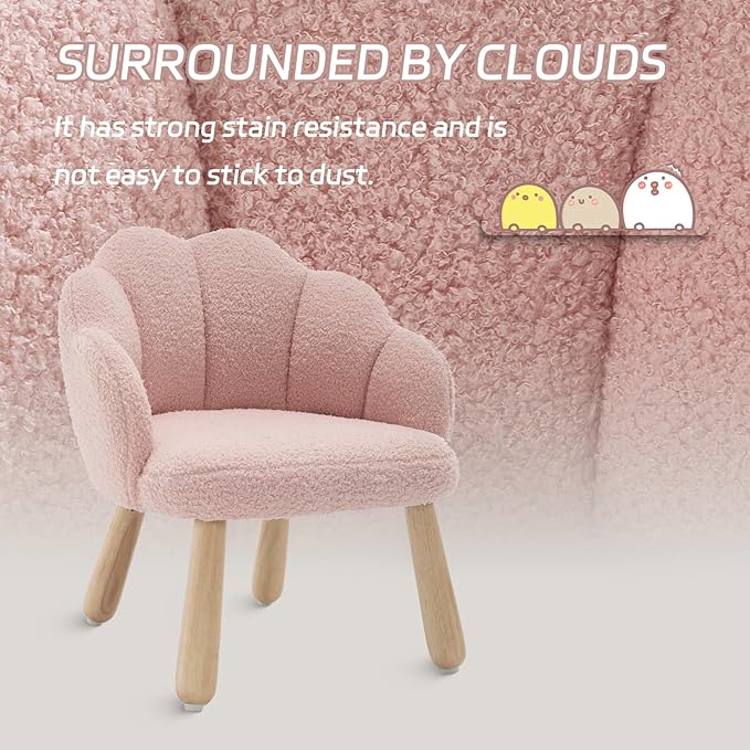 Pink Toddler Chairs, Kid Armchair, Toddler Chairs Ages 1-4, Shepra Kids Chair for Children, Wooden Kids Chair, Kid Room Reading Chairs for Playroom/Living Room/Nursery, Pink