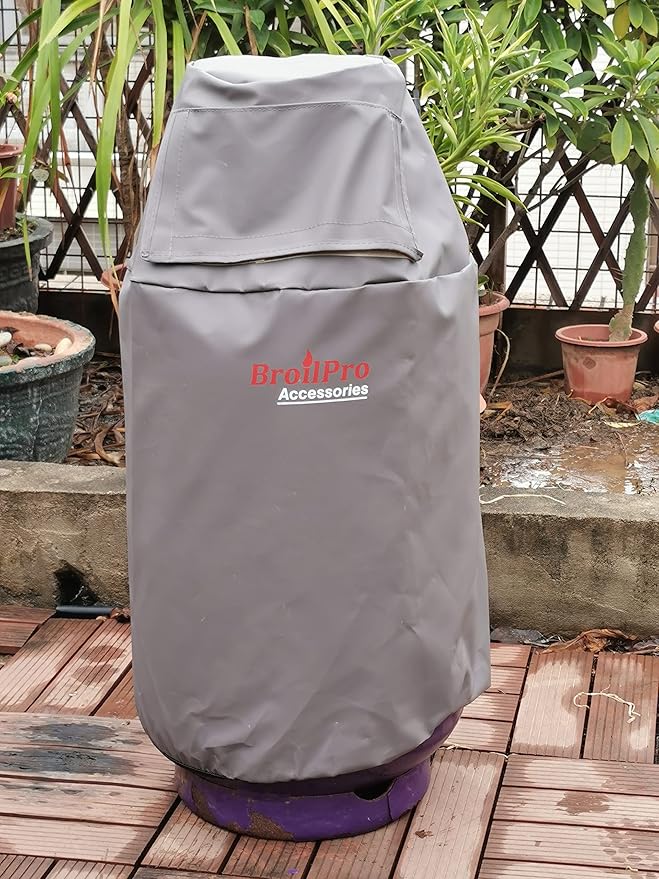 Propane Tank Cover Fits 30-Pound Steel Propane Cylinder Cover for RV Trailer, Brown.