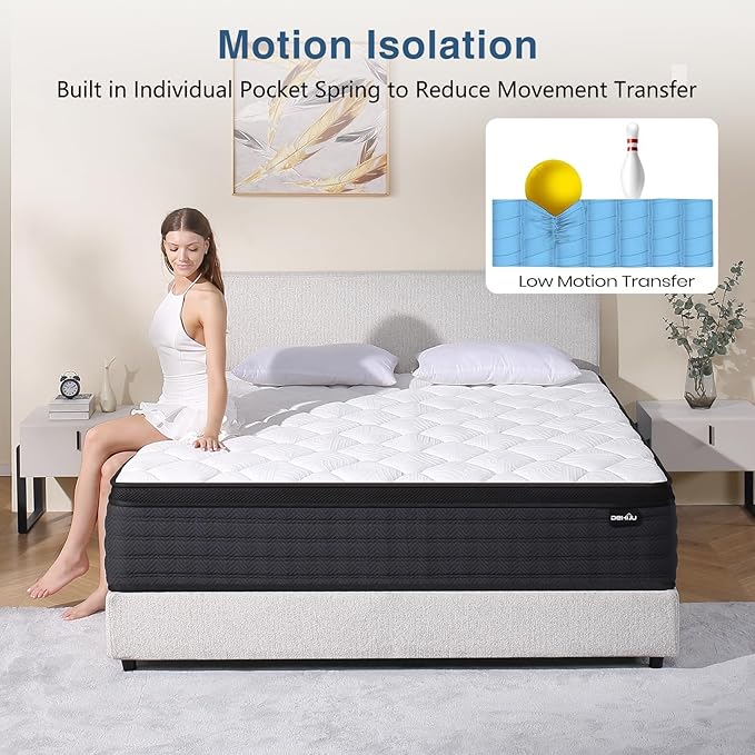 Full Size Mattress, 12 Inch Hybrid Memory Foam Full Mattress in a Box, Medium Firm, Pressure Relief, CertiPUR-US