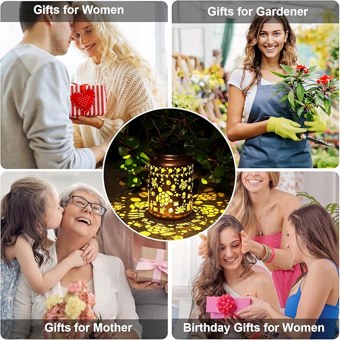 Solar Lanterns Outdoor Turtle Lantern Garden Decor Waterproof Decor Light Hanging Solar Lights Yard Decor,Gifts for Women Gifts for Mom Gifts for Grandma