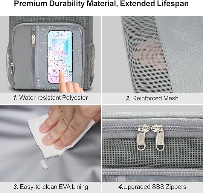 F-color College Dorm Essentials for Guys - Shower Caddy Portable with Hooks, Study, Quick-Dry Shower Caddy for Dorm Travel Essentials, Water-Resistant with Multiple Pockets for Easy Access, Grey