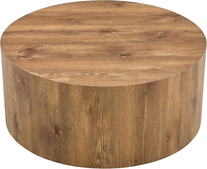 Modern Coffee Table,27.5Inch Round Top Tea Table,Living Room Center Table with Texture for Living Room,Office,Apartment