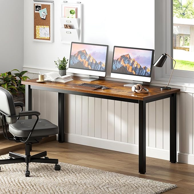 Need 54.3 Inch Large Computer Desk, Modern Simple Style Desk for Home Office, Basic Writing Table for Study Student, Vintage
