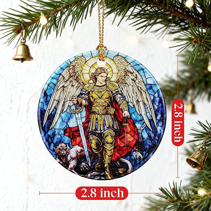 Archangel Michael Ornament | Christmas Ornaments, Christmas Tree Ornaments, Holiday Decor, Spiritual Protection Decor | Religious Gifts, Christian Gifts | Faithful Gift, Spiritual Guardian Gift