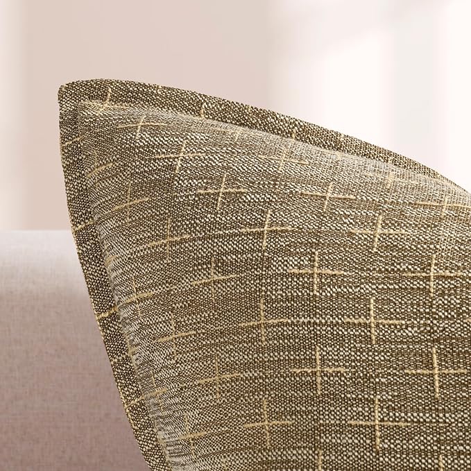 ZWJD 12x20 Pillow Covers Set of 2 Soft Polyester Textured Pillow Covers with Stylish Flange Edge Cozy Farmhouse Throw Pillows for Couch Bed Sofa Living Room