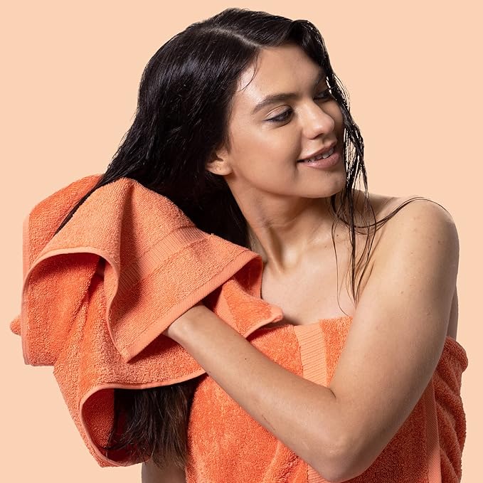 Chakir Turkish Linens | Hotel & Spa Quality 100% Cotton Premium Turkish Towels | Soft & Absorbent (Personalized 3-Piece Towel Set, Coral)