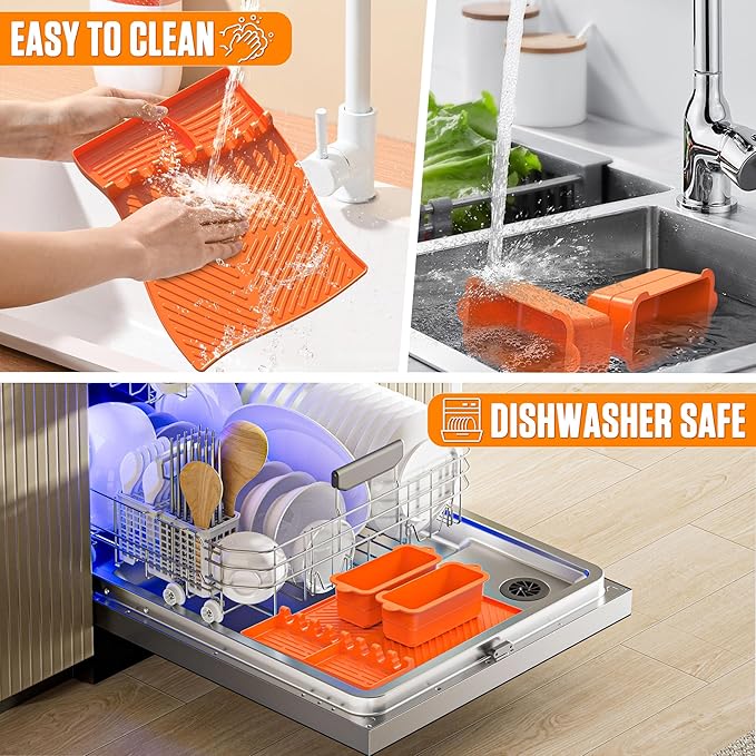 Griddle Accessories for Blackstone – Silicone Griddle Mat & Grease Cup Liners (2 Pack) – Fits 36” 28” 22” 17” Blackstone Griddles – BBQ Grilling Kits Set Gifts for Men