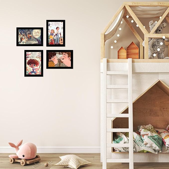 FIXSMITH 4x6 Picture Frame Set of 6, Black Photo Frames Bulk with HD Plexiglass for Wall Hanging or Tabletop Display, Multi Picture Frames Collage for Wall Decor